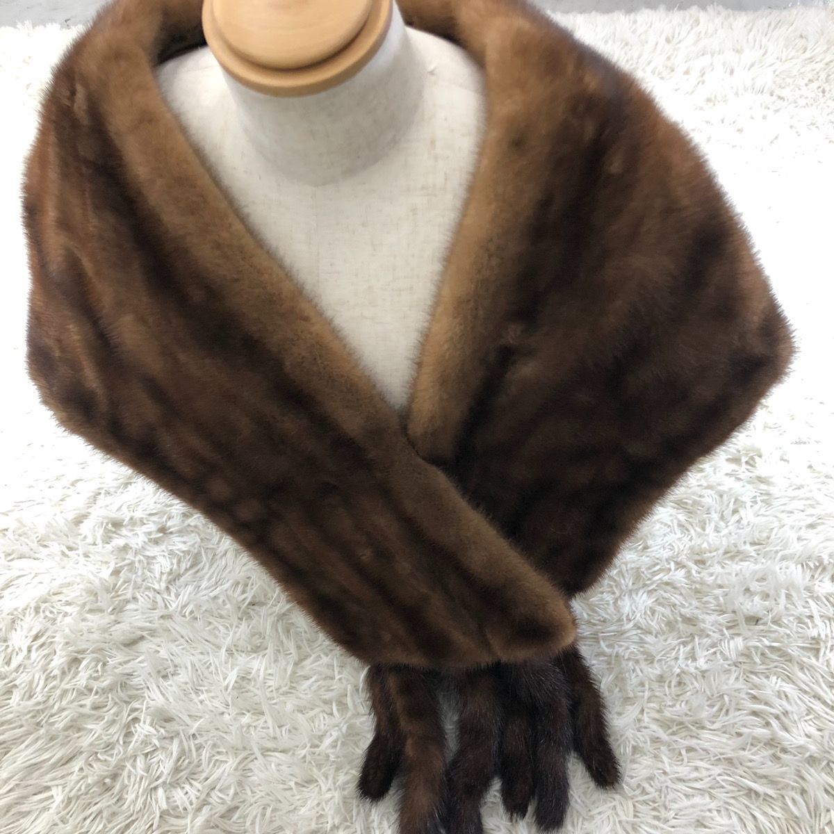 デミバフミンク 大判ショール ミンクファー リアルファー 本毛皮