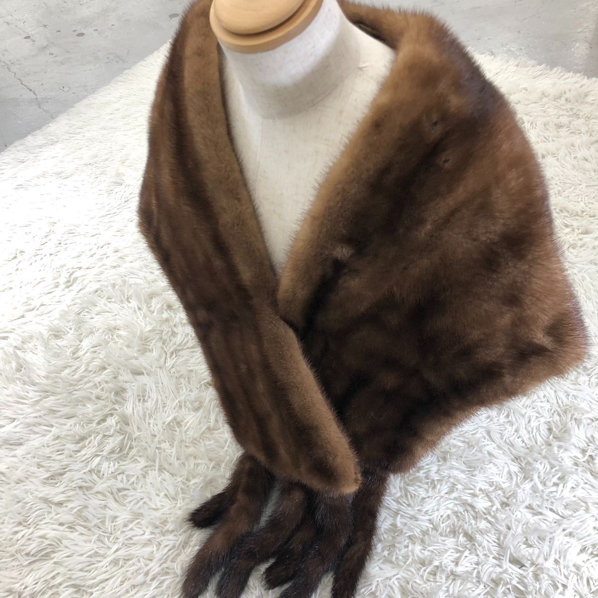 デミバフミンク 大判ショール ミンクファー リアルファー 本毛皮