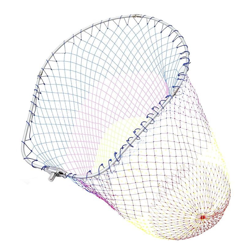 SANLIKE 玉網 大型たも網 アルミオーバル 折りたたみ玉枠 ナイロンネット ランディングネット タモ網 Lサイズ 1