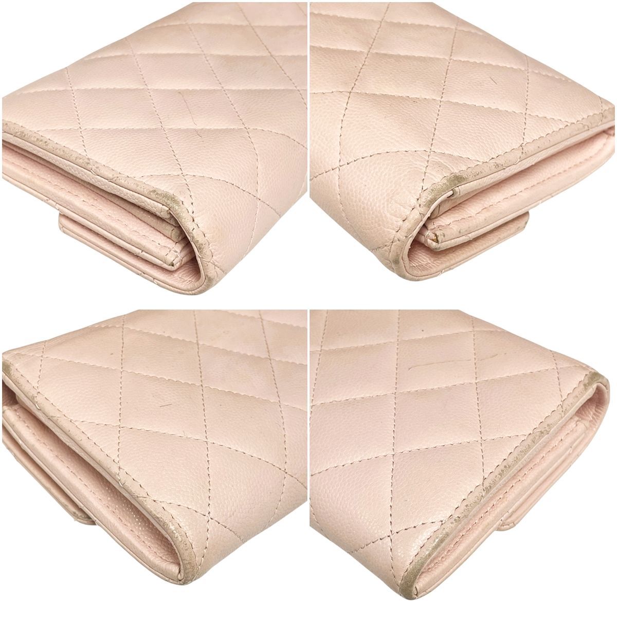 中古】 CHANEL シャネル マトラッセ フラップロングウォレット A50096