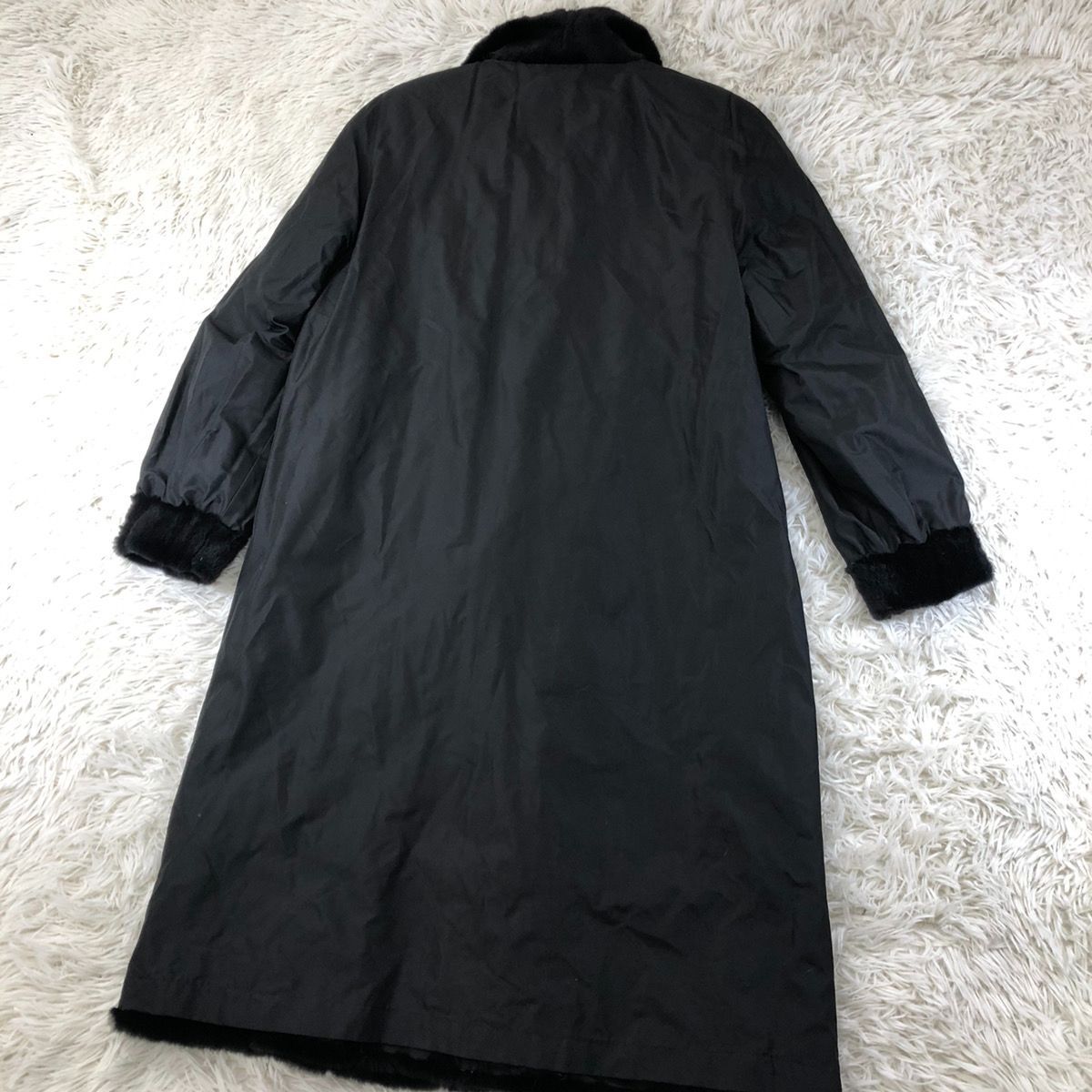 99cm着丈 ムーンバット シルク100％コート ウィーゼルトリミング L相当