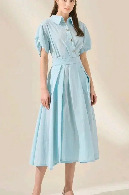 한섬 마인 23 SS 빅카라 나일론 원피스 S 사이즈