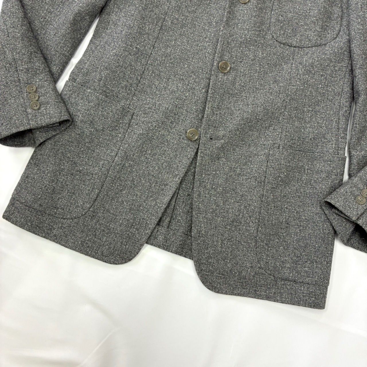 エルメネジルドゼニア テーラードジャケット カシミヤ混 CASHCO グレー