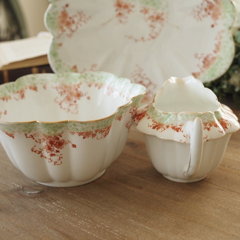 美品 英国シェリー フォーリー 9059スノードロップ ティーセット