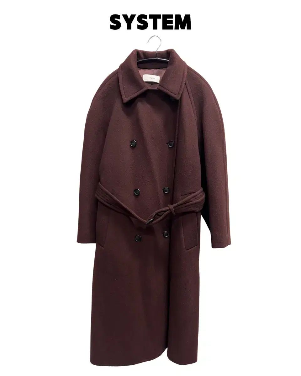 ハンサムSYSTEM ウィメンズ ウール カシミア トレンチコート ワイン