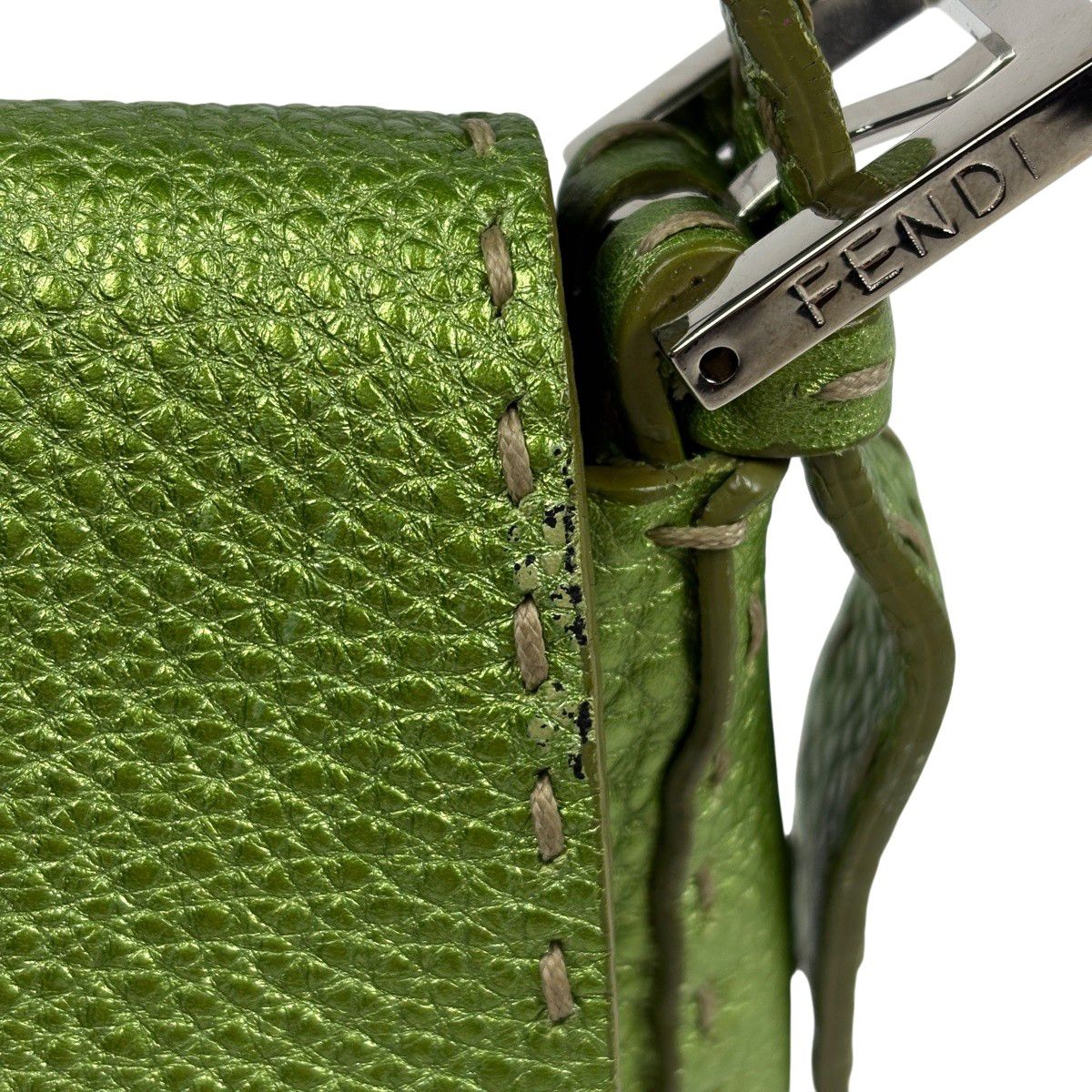 FENDI マンマバケットバッグ　グリーン フェンディ FENDI セレリア マンマバケット ハンドバッグ ズッカロゴ