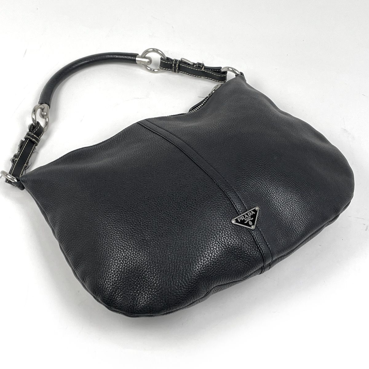 プラダ PRADA ロゴプレート ショルダーバッグ ハンドバッグ ワン