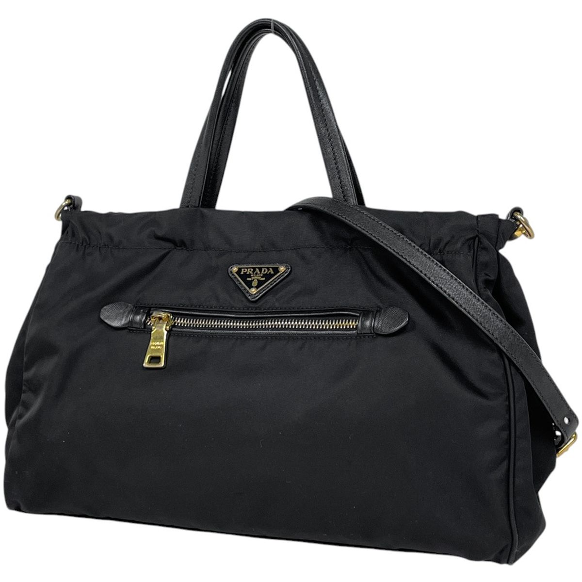 プラダ PRADA ロゴプレート トートバッグ 2WAY ショルダーバッグ