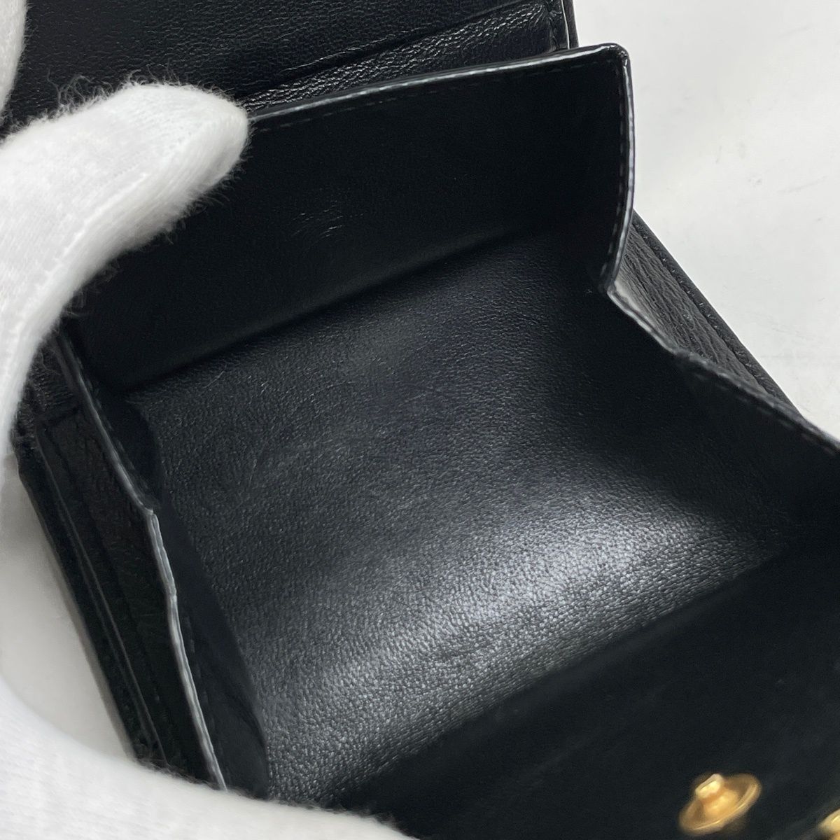 サンローラン SAINT LAURENT ロゴ 三つ折り財布 カサンドラ マルチ 