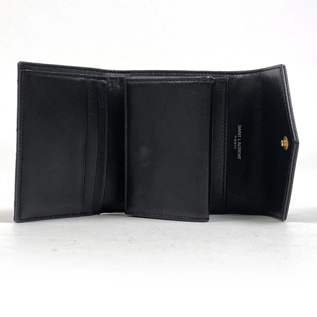 サンローラン SAINT LAURENT ロゴ 三つ折り財布 カサンドラ マルチ 