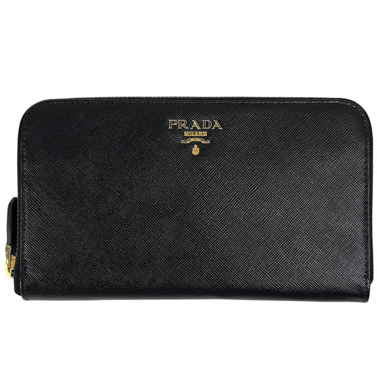 プラダ PRADA ロゴ ラウンドファスナー 長財布 ラウンドジップ レザー ネロ ブラック 1 M 0506 レディース