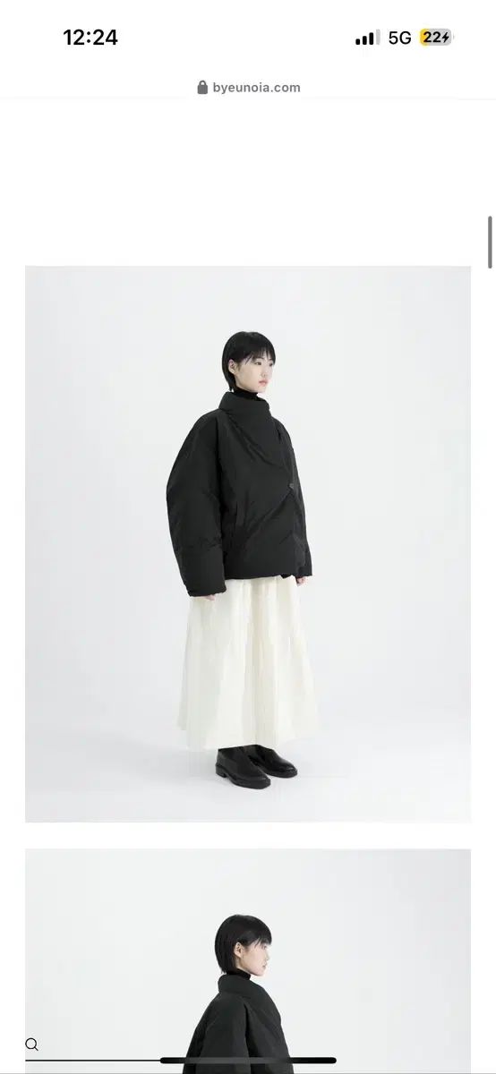 eunoia ユノイア ダウン Goose Down Short Coat ブラック