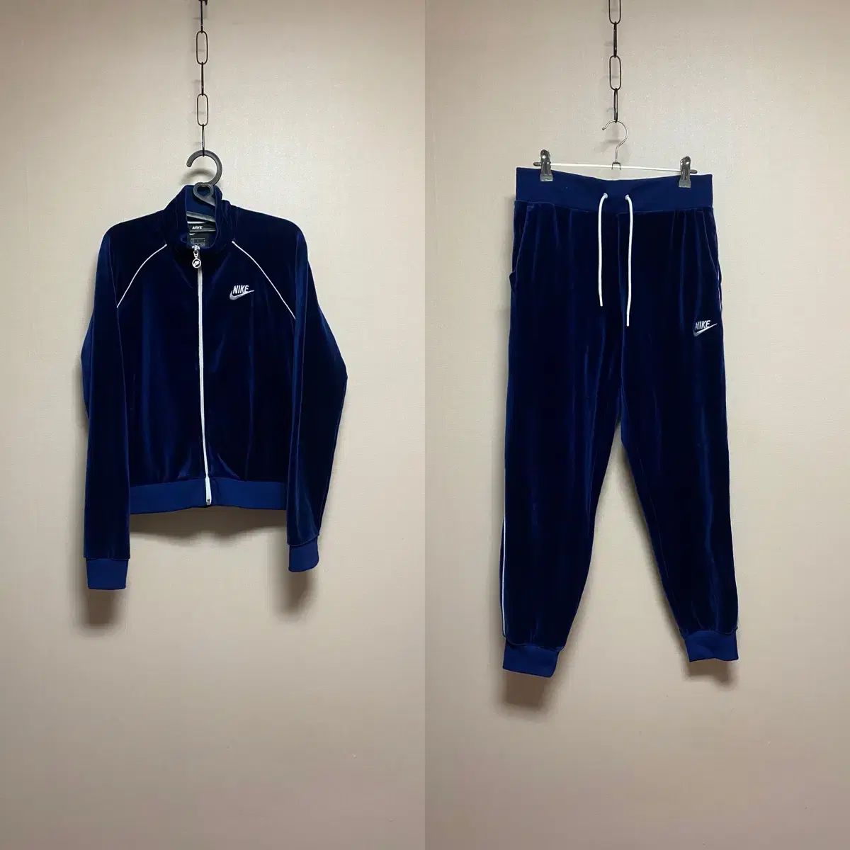 ナイキ ブルー ツアーベルベット 上下 セット トップス 55 ウエスト 28-29