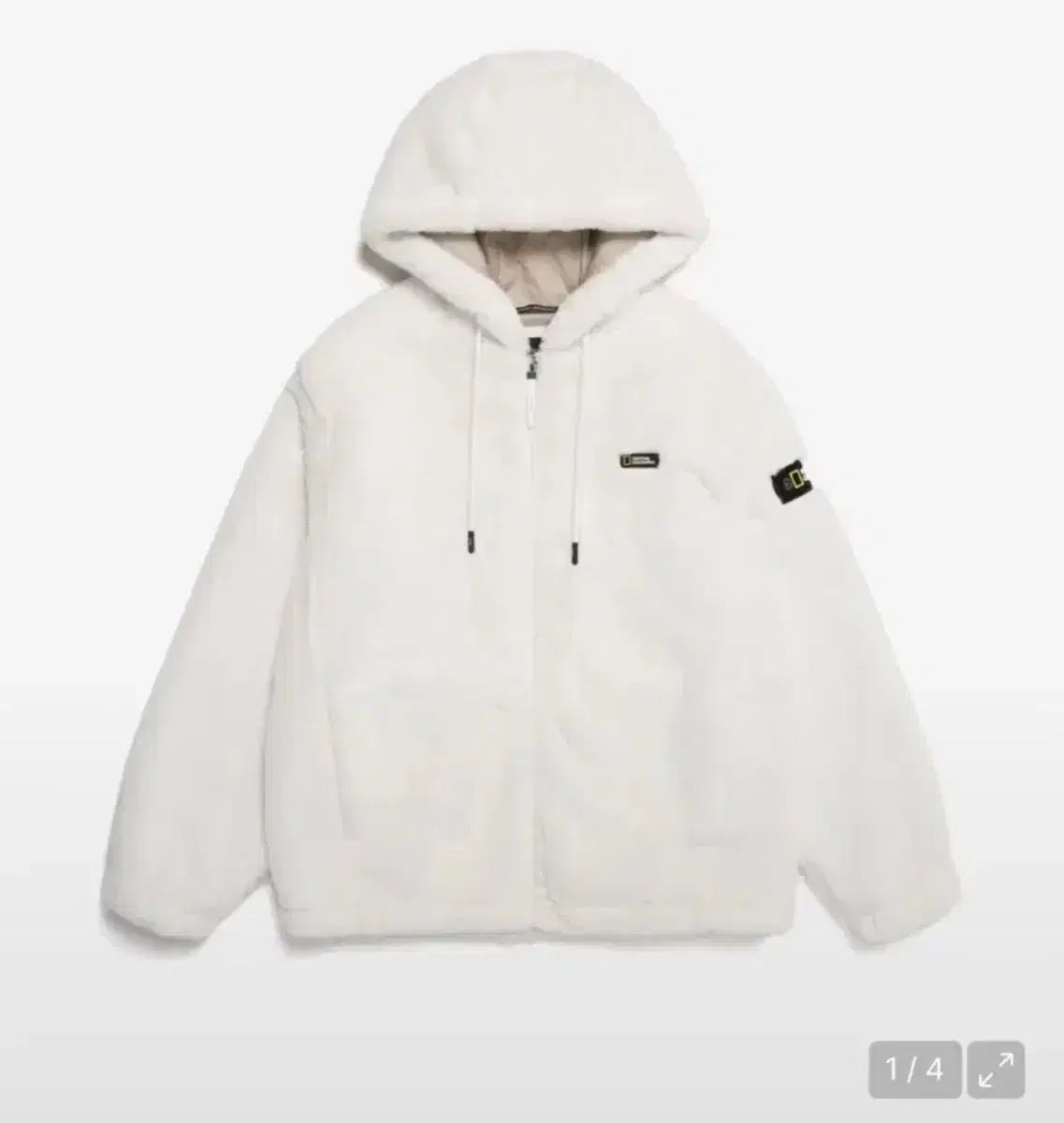 ナショナルジオグラフィック フェイクファー フード 白 N234UFJ100