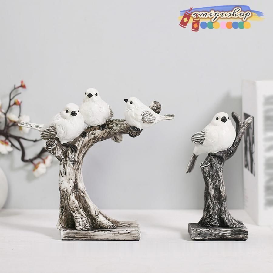 新品・未使用】置物 樹脂工芸品 可愛い インテリア雑貨 小鳥 バード 鳥