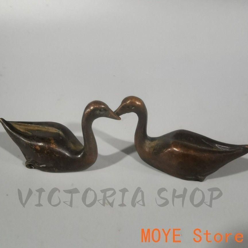 銅 細工 茶道具 香道具 白鳥 書房定規 ペン置き 文鎮 工芸品 置物