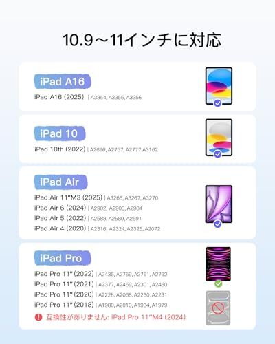 Inateck iPad Air 6 M 2 11インチ 2025 3 キーボード付きケース JIS日本語配列 A 16 第11世代 第10世代用軽量キーボード Pro 11インチ第1 4世代 Air第4 5世代 1977999 d