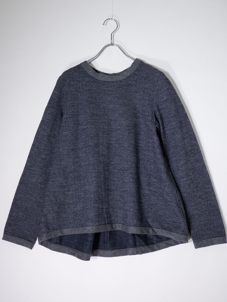 45 Rフォーティファイブアール45 rpm 綿ウールジャガードテントTシャツ ヘリンボン 2