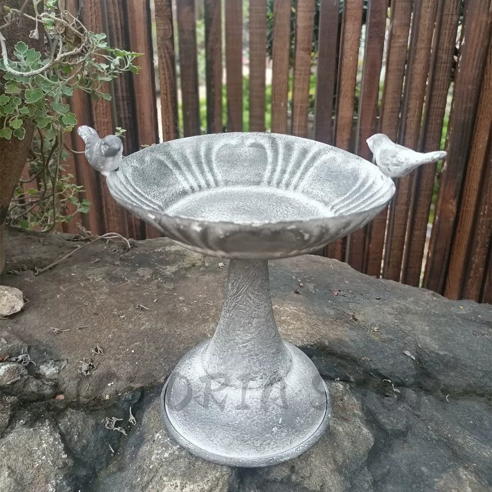 ガーデニング　フラワーポット シャビー 器 新しい未使用 フラワーポット 鳥 ヴィンテージ調 シャビー加工 グレー