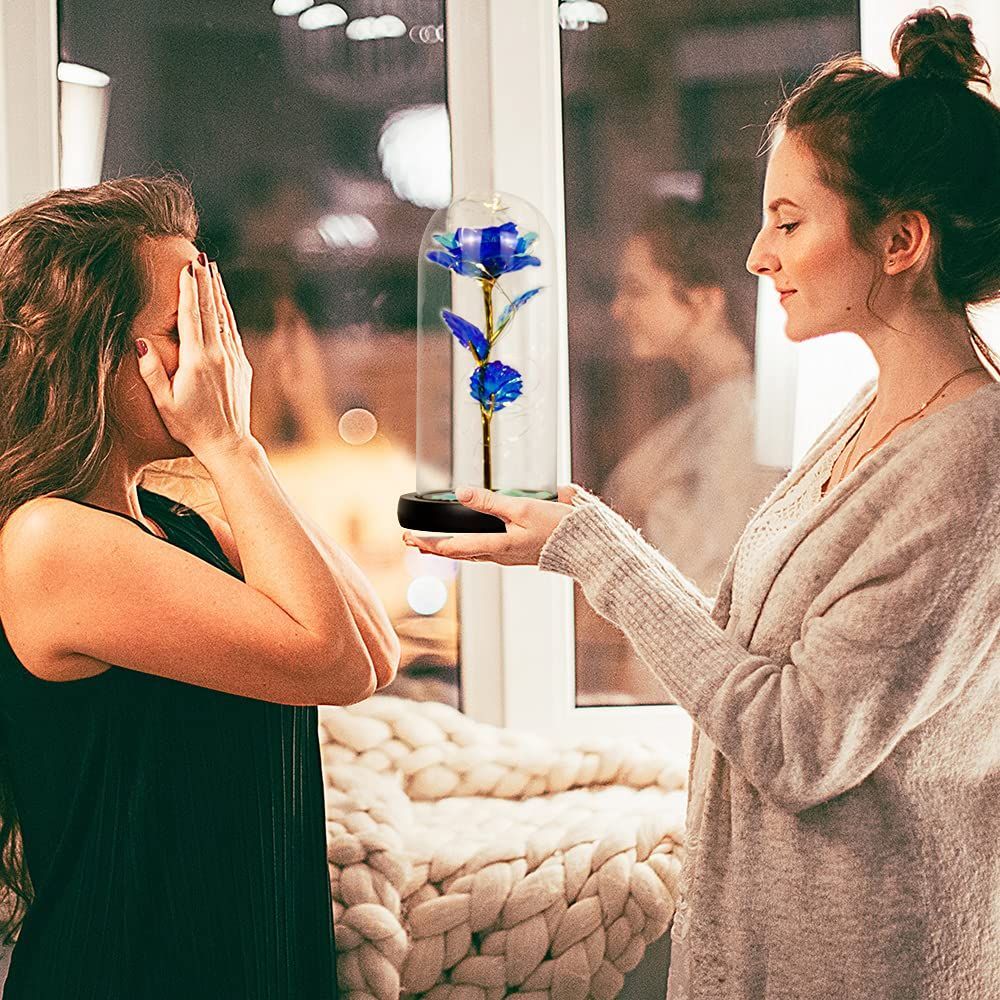 バラ 造花 Lechin 24Kゴールドローズ 枯れない花 金メッキ LEDライト