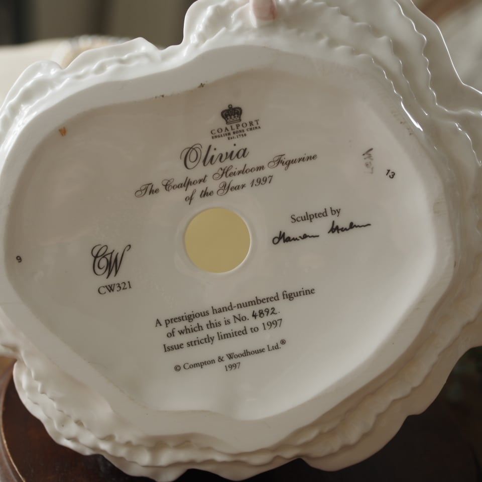 希少 英国コールポート フィギュリン オリビアOlivia 1997年製 台座