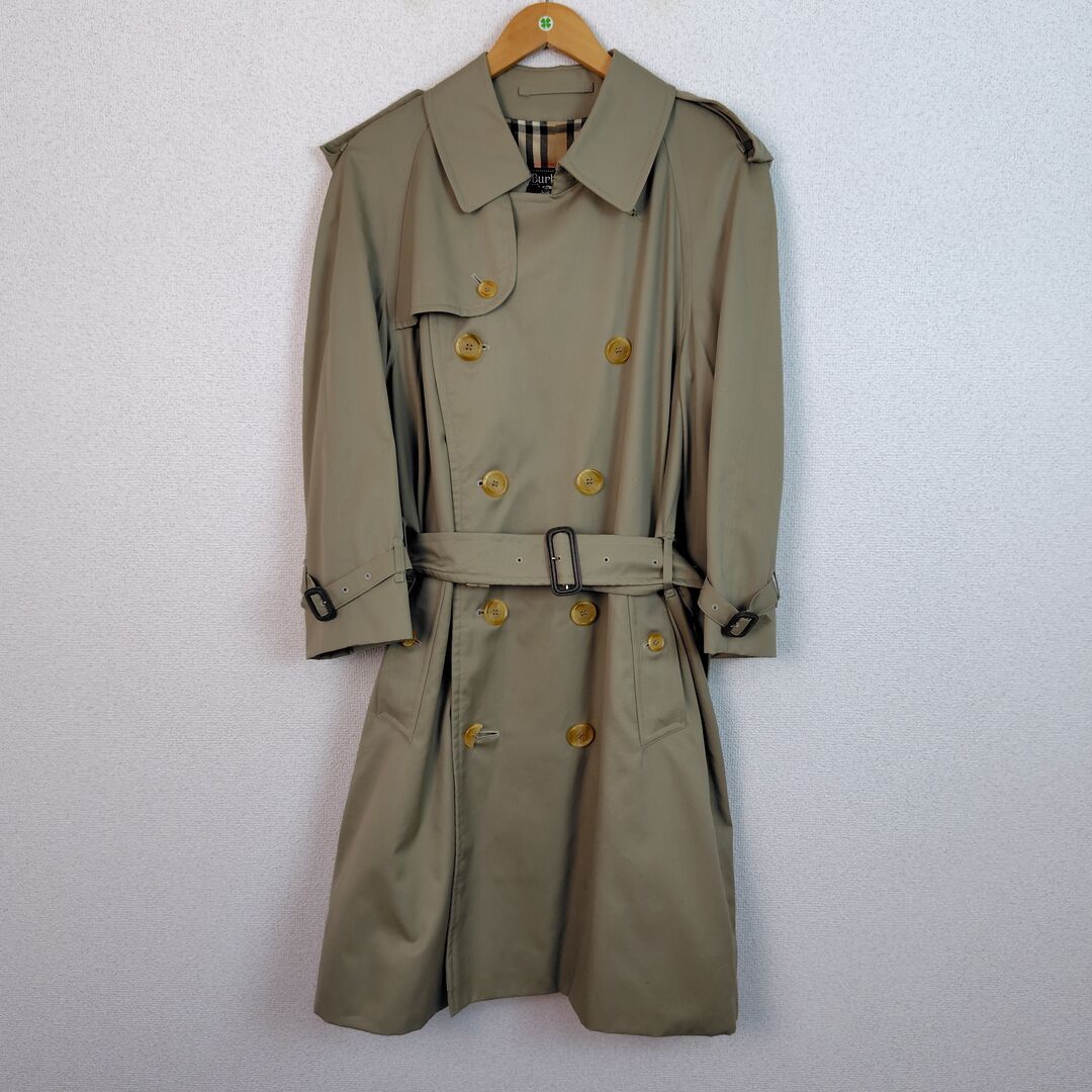 80 s Burberrys バーバリーズ トレンチコート ロングコート チェック裏地 ベージュ メンズ 古着 クラシック モード