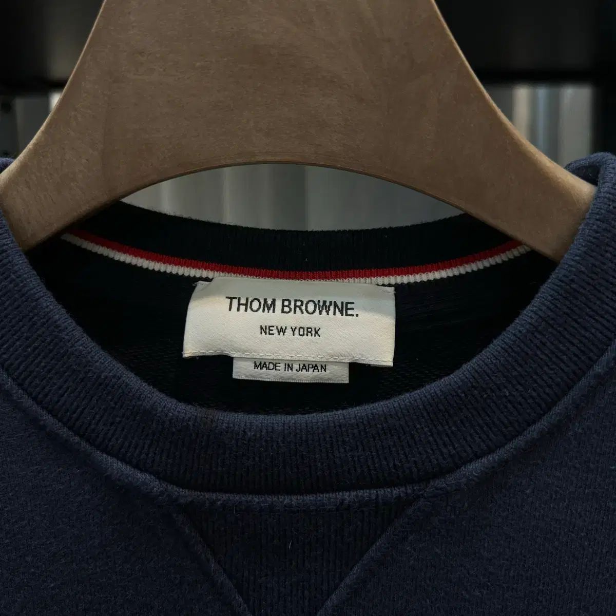 正規品/新モデル トム・ブラウン 斜めボーダー スウェット ネイビー