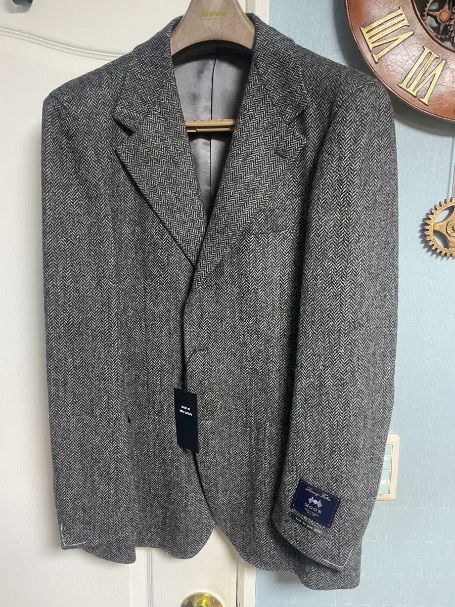 リングジャケット ラマ ルシェ グレー ヘリンボーン ツイード ジャケット