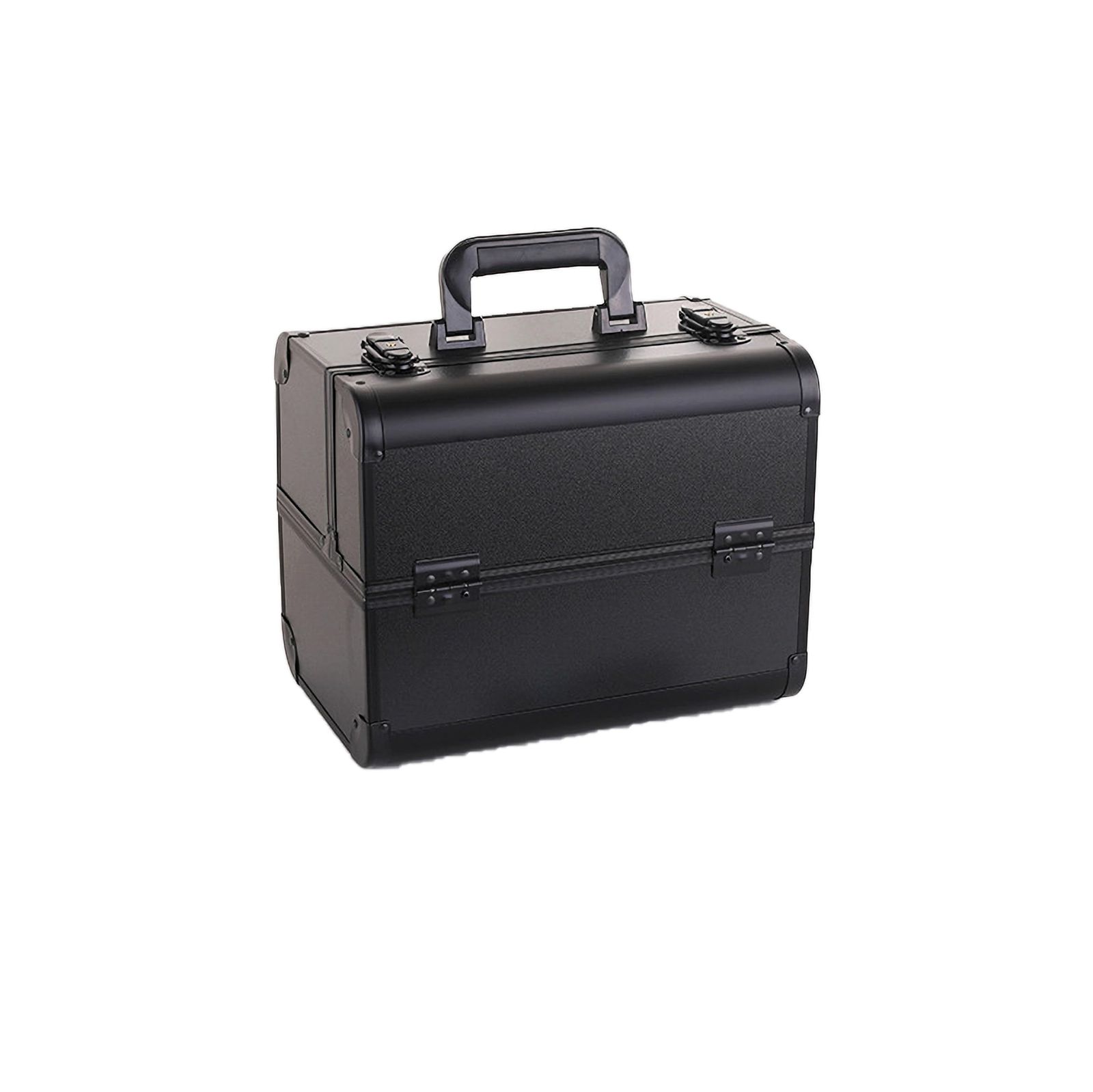 メイクボックス コスメボックス 化粧品収納ボックス 大容量 持ち運び便利 コスメ道具入れ 化粧品入れ 鍵付き 4つトレイ 化粧品ケース おしゃれ 幅32 cm ブラック