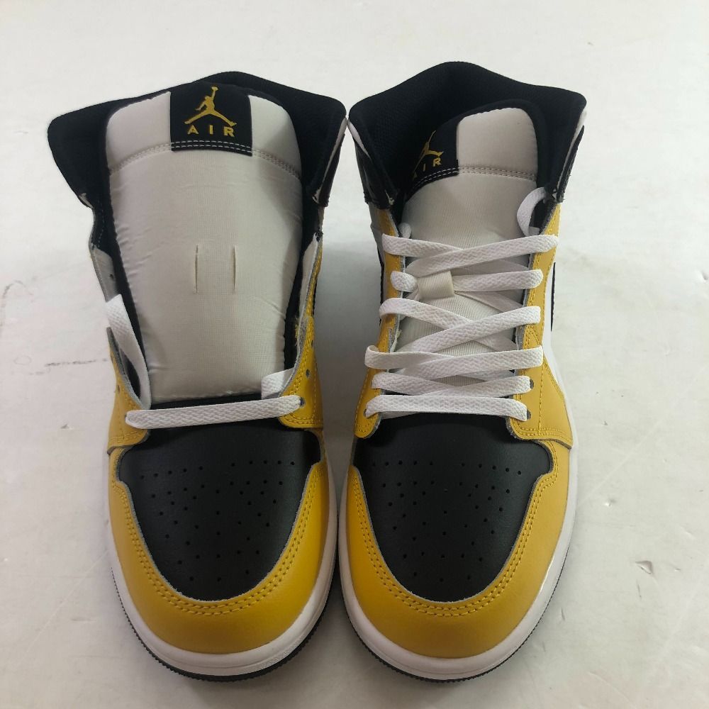 04 w 5515∞ NIKE AIR JORDAN 1 MID ナイキ エア ジョーダン ミッド DQ 8426-701 イエローオークル ブラックホワイト 27.5 cm スニーカー