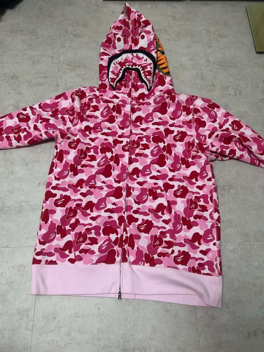 A BATHING APE ABC カモフラ シャーク フール ジップ フーディー ピンク