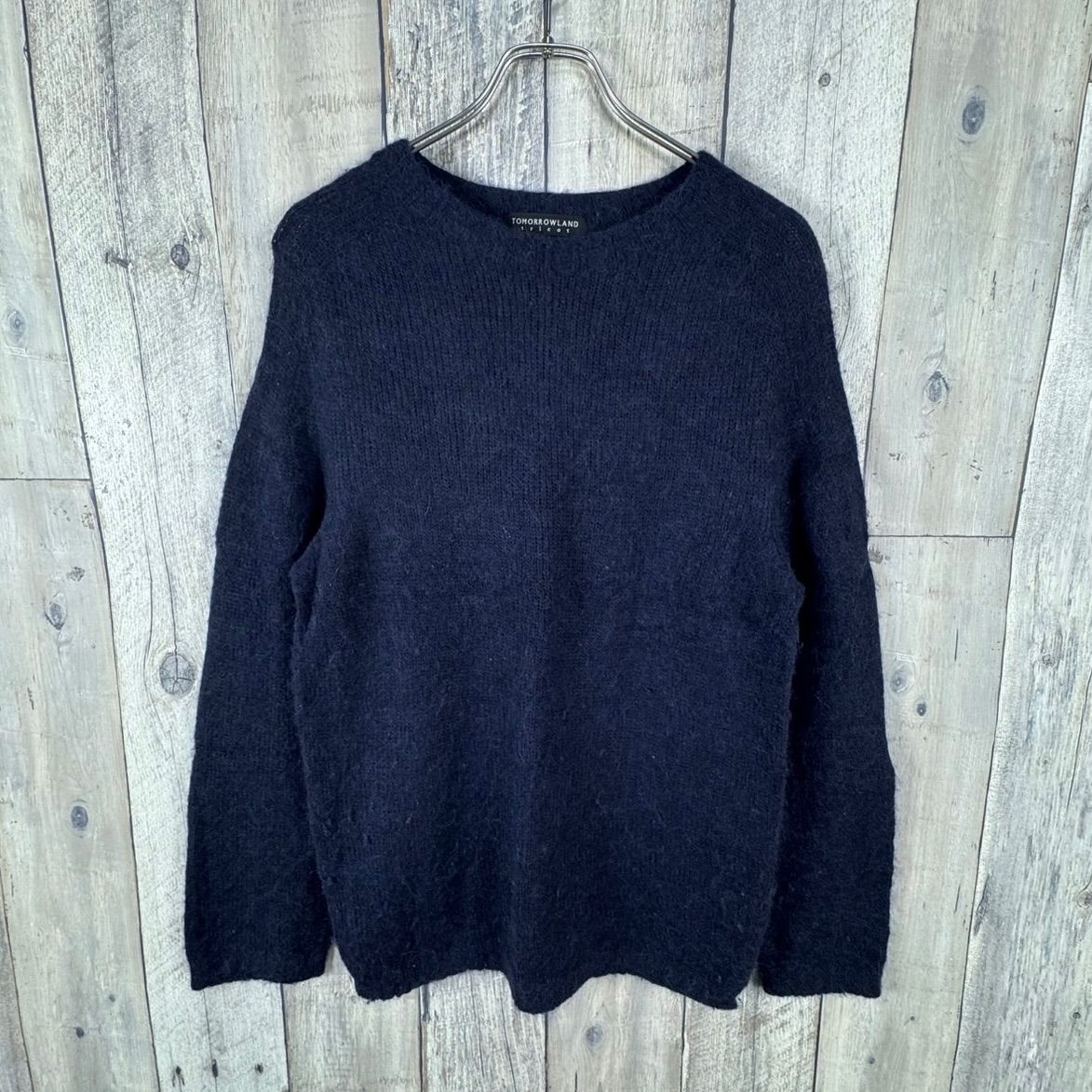 TOMORROWLAND tricot トゥモローランド ネイビー アルパカ ウール ニット セーター メンズ M サイズ