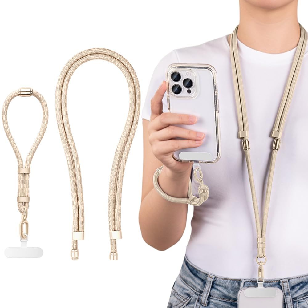 : [Jazolmky] スマホストラップ 首掛け 3in1 3IN1 スマホ 斜めがけ 2025年革新版 Strap, Smartphone Neck 落下防止 携帯ストラップ ネックストラップ 携帯