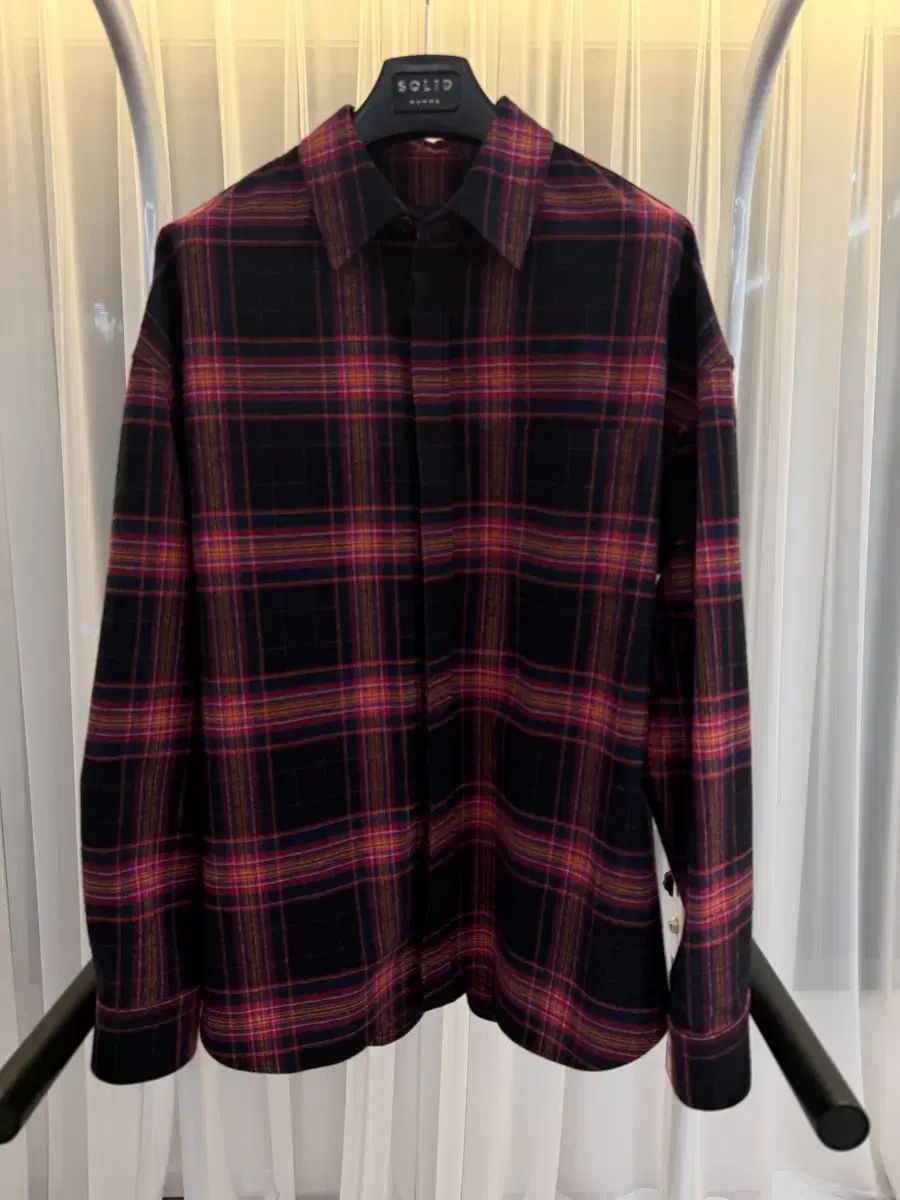 Juun.J チェックシャツ ブラック レッド