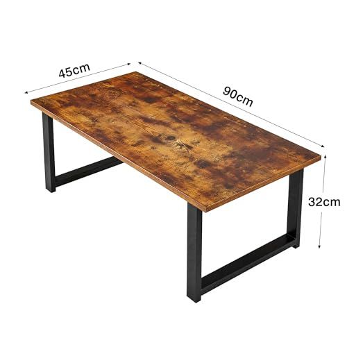 ローテーブル 幅90 奥行45 高さ32 cm リビングテーブル コーヒーテーブル 机 ソファテーブル リビング ヴィンテージ コンパクト 一人暮らし 組み立て簡単 大容量 モダン 04670 fff