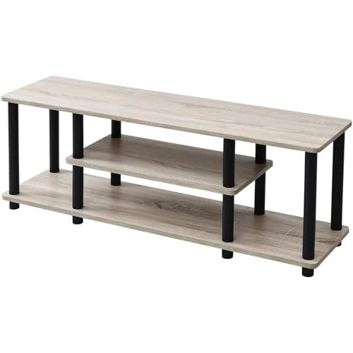 山善 YAMAZEN テレビ台 43型対応 幅111.5×奥行29.5×高さ41.5 cm A 4対応 かんたん組立 工具不要 収納棚 オーク ブラック YWTV-1130 OAK 3 BK