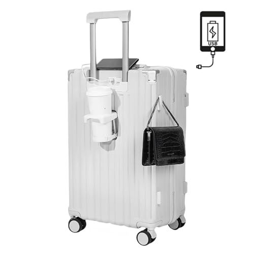 SUPBOX スーツケース 機内持ち込み キャリーケース USBポート付き キャリーバッグ カップホルダー付き 隠しフック機能 充電機能 大型 静音 ダブルキャスター 耐衝撃 360度回転 軽量 修学 泊まる 旅行 出張 Sサイズ 39 L 機内持込 ホ