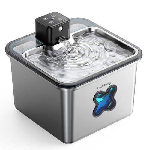 猫給水器 ワイヤレス 可視化フィルター設計 ステンレス自動給水器 充電式4000 mAhバッテリー 3.2 L コードレス猫 水飲み器 5段階濾過 自動水循環 猫 水センサー ペット用自動給水器 FN-W 17