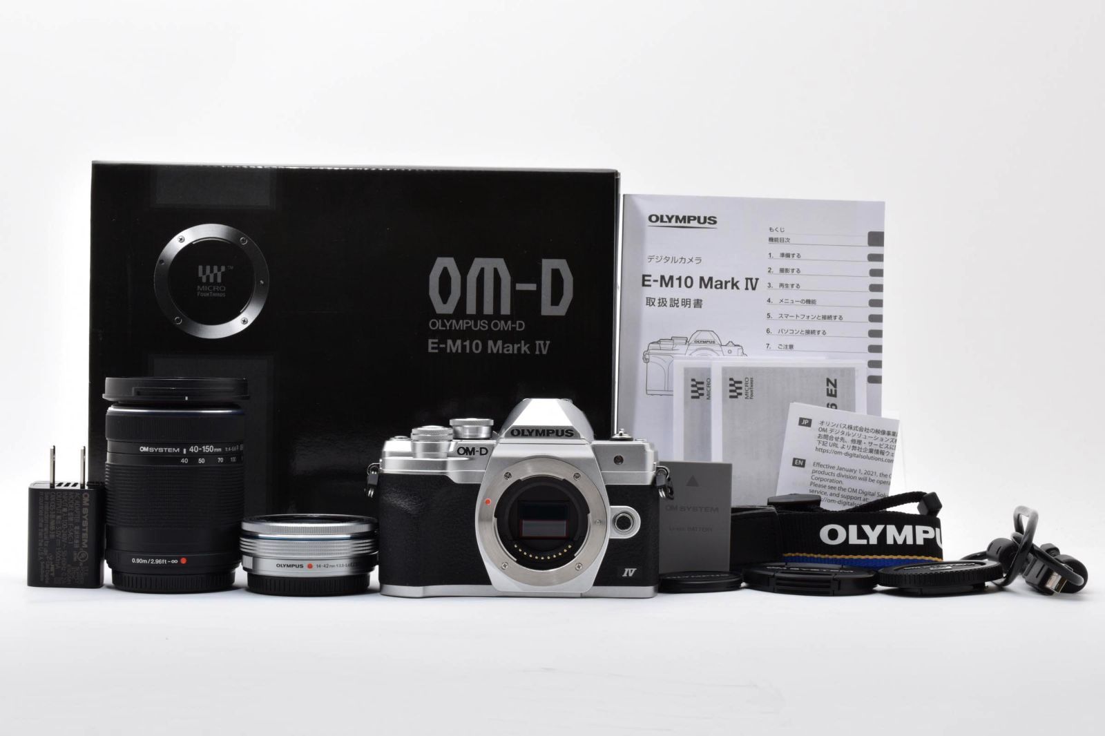 シャッター回数2395回 OLYMPUS OM D E M 10 MarkIV EZダブルズームキット シルバー