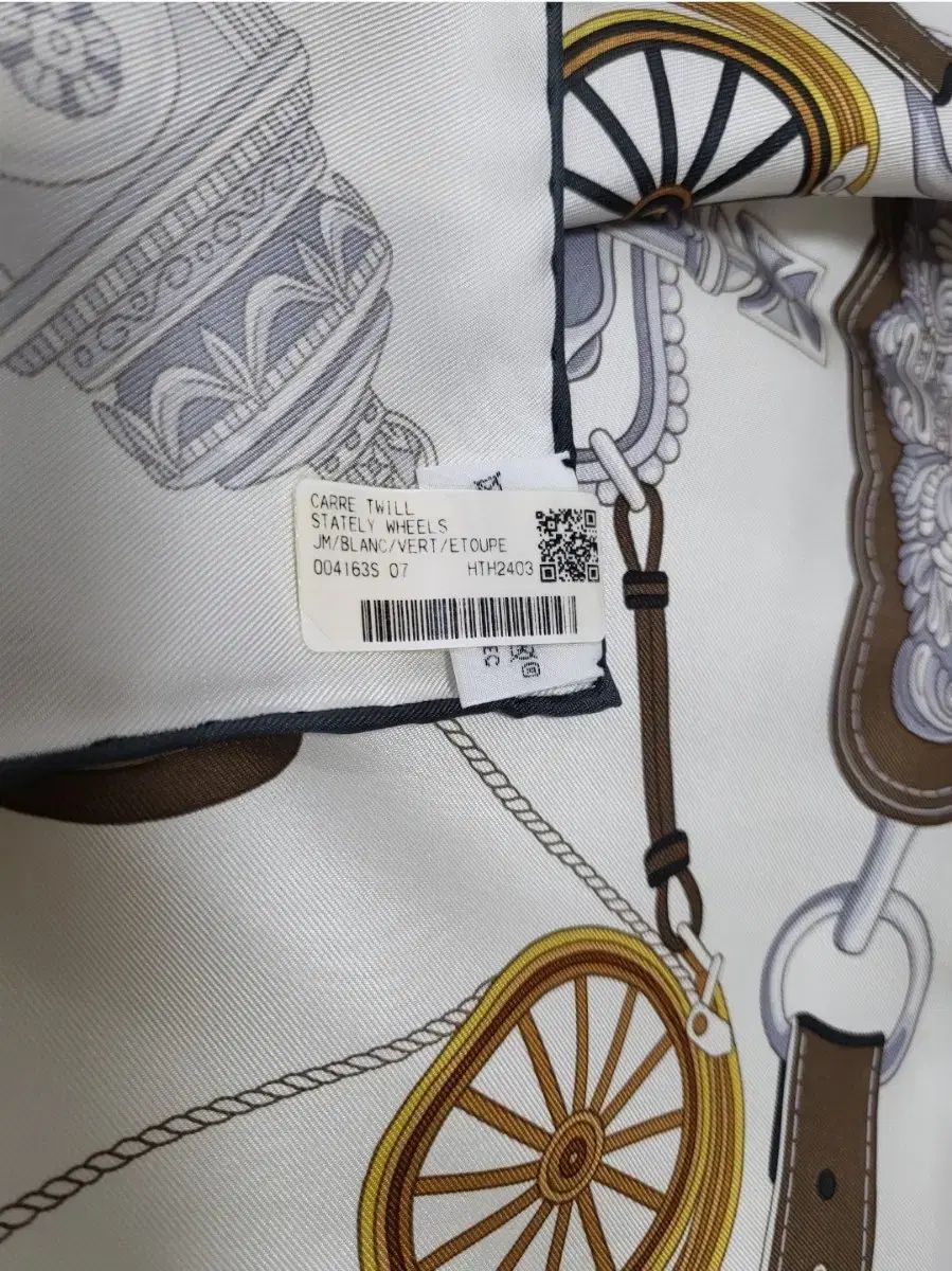  エルメス カレ スカーフ ステイトリー ホイールセット 90 ブラン ヴェール エトープ バンダナ スカーフ 小物