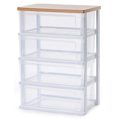 アイリスオーヤマ チェスト ワイド 3段 4段 5段 簡単組み立て 幅54.5×奥行き39.1 フレンチオーク木天板