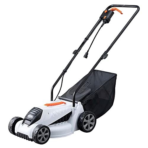 アイリスオーヤマ 芝刈機 電動 刈込幅320 mm 刈込高さ3段階調整 ロータリー式 簡単操作でコンパクト G-320 W ホワイト