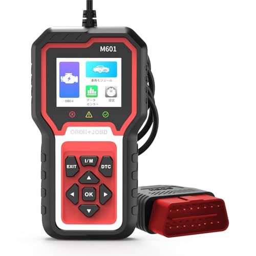 OBD 2 JOBD対応 診断 機 M 601 トヨタ ホンダ レクサス サイオン アキュラ 日産 インフィニティ マツダ 日本車対応故障コード読み取り 消去 全システムデータ解析 診断機 データ転送 100項目データ表示 クラウド印刷