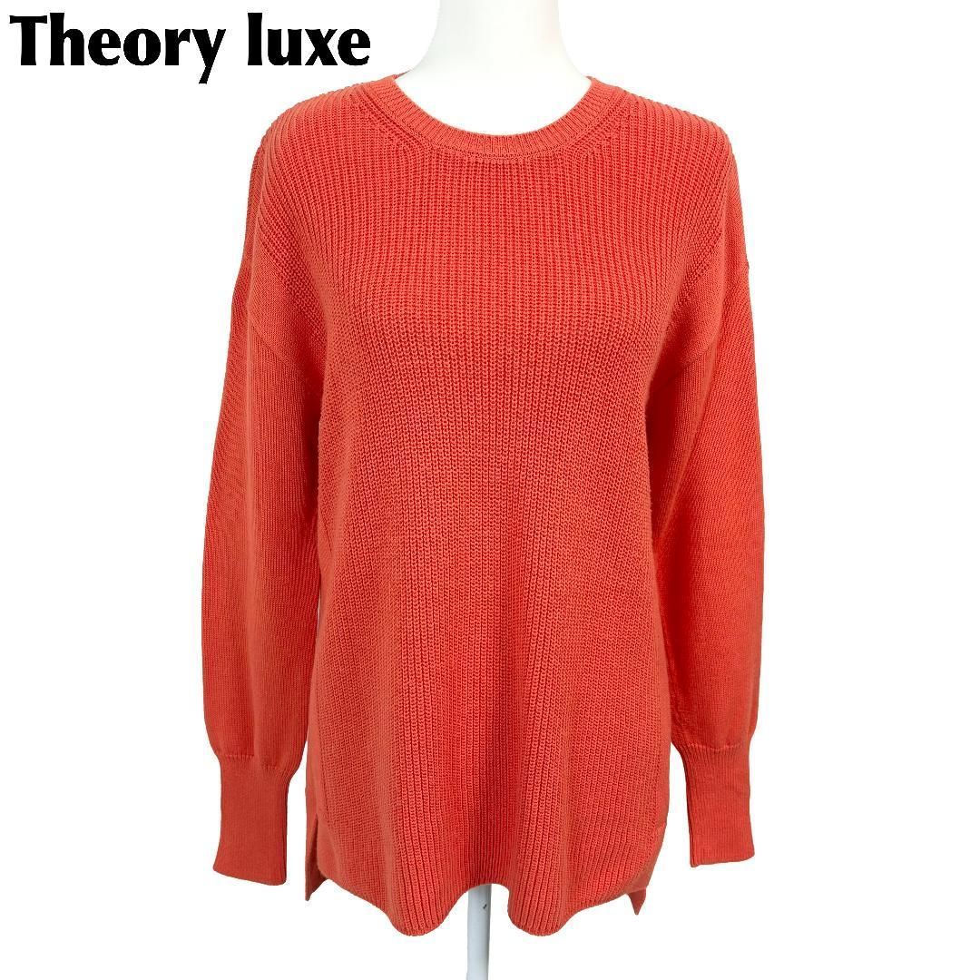 Theory luxe 長袖ニットトップス カシミヤ混 38 オレンジ