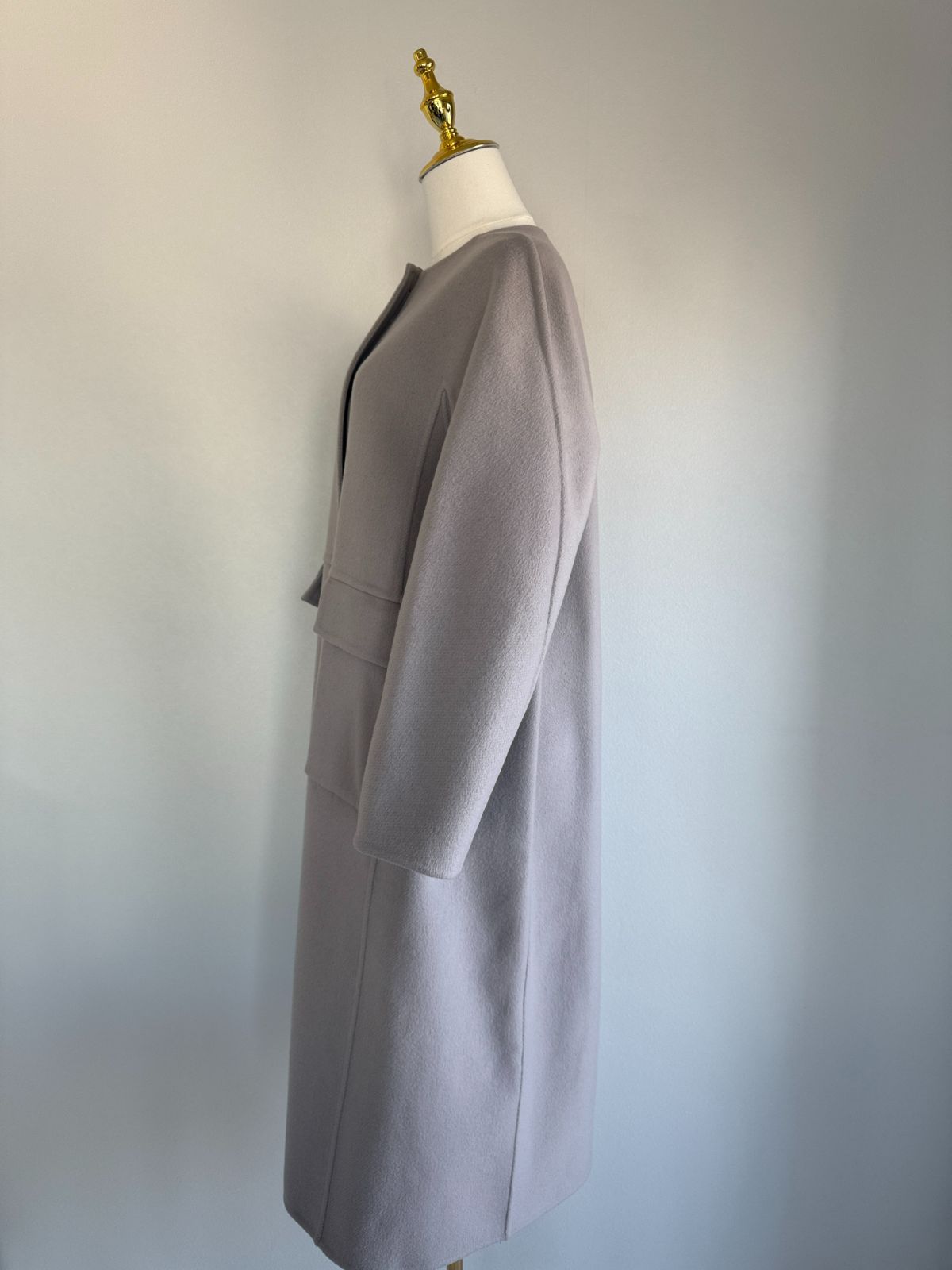 未使用級Drawer/ドゥロワー ウールビーバーケヌキノーカラーコート