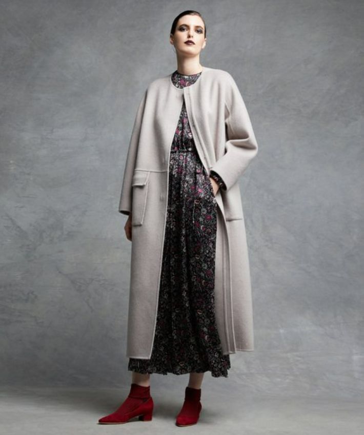 Drawer ドゥロワー　ウールケヌキビッグカラーコート　38サイズ 未使用級Drawer/ドゥロワー ウールビーバーケヌキノーカラーコート