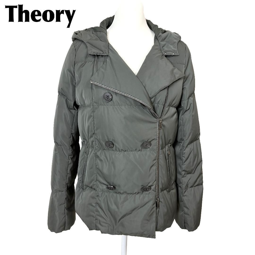 Theory Aラインダウンジャケット フード S カーキ