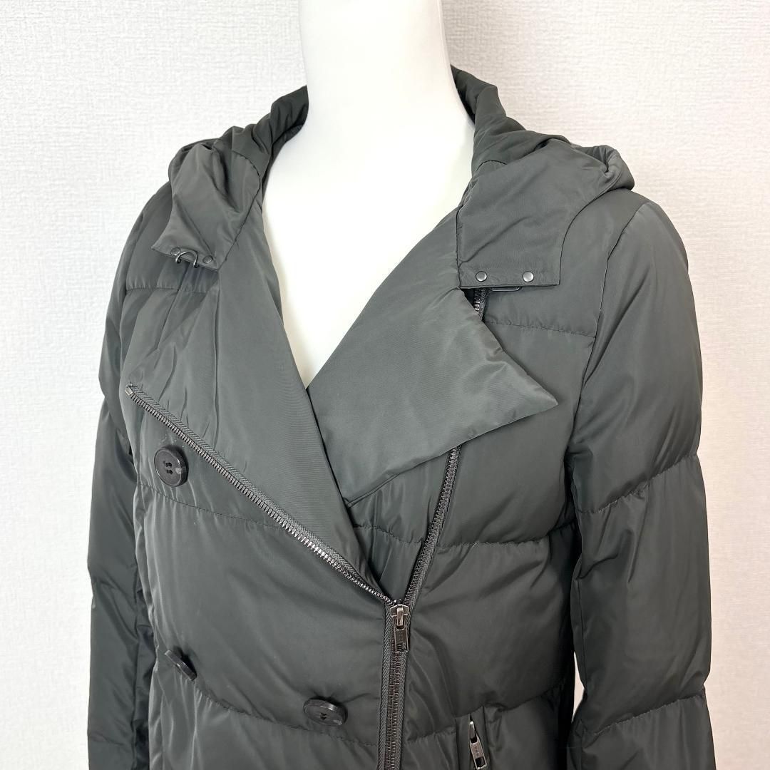 美品】 Theory Aラインダウンジャケット フード S カーキ フード