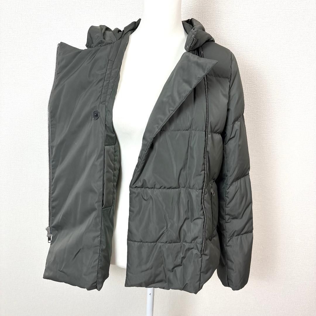 美品】 Theory Aラインダウンジャケット フード S カーキ フード