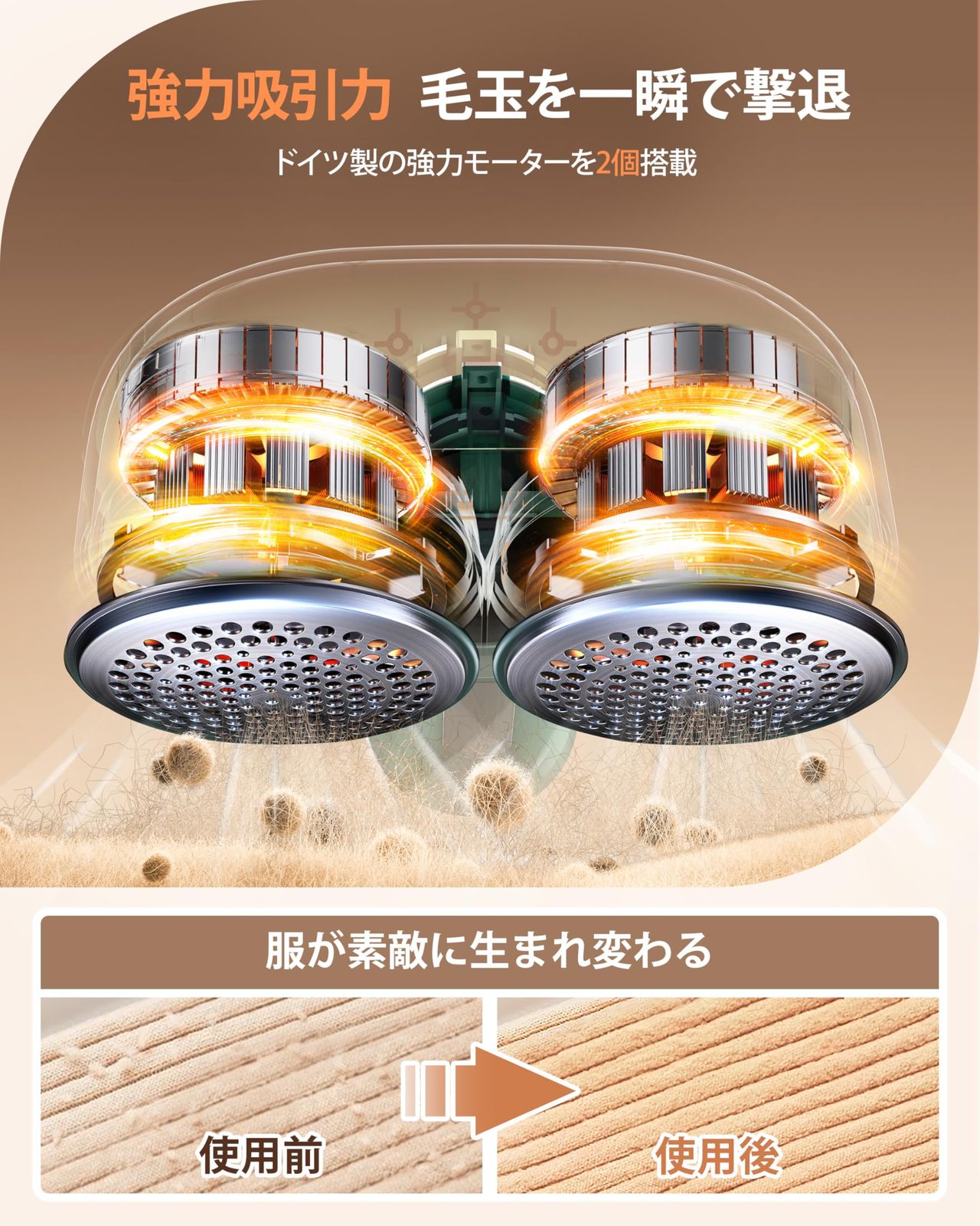  2025新時代衣類ケアRANVOO けだまとり 電動 毛玉取り スマートチップ内蔵 生地を傷めない 5年保証コードレス式 USB充電式兼用 毛玉取り器 替刃 プレゼント 緑系 毛玉取り 衣類ケア家電